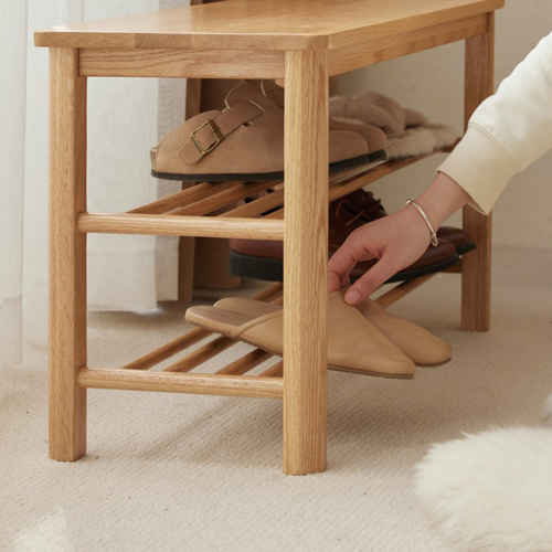 Small oak shoe bench hotsell
